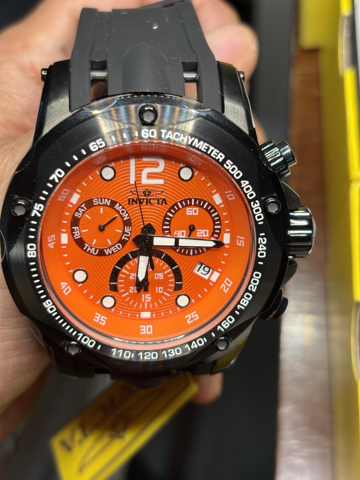 Invicta Men’s 51mm Speedway Chronograph Ronda Z60 FE Caliber Orange Dial Watch