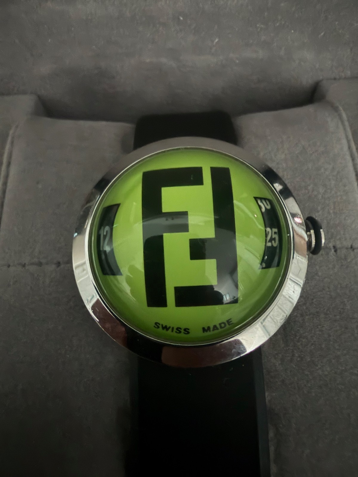 Fendi Bubble Watch 8010L Aqua Face With Rubber Black Strap – Used