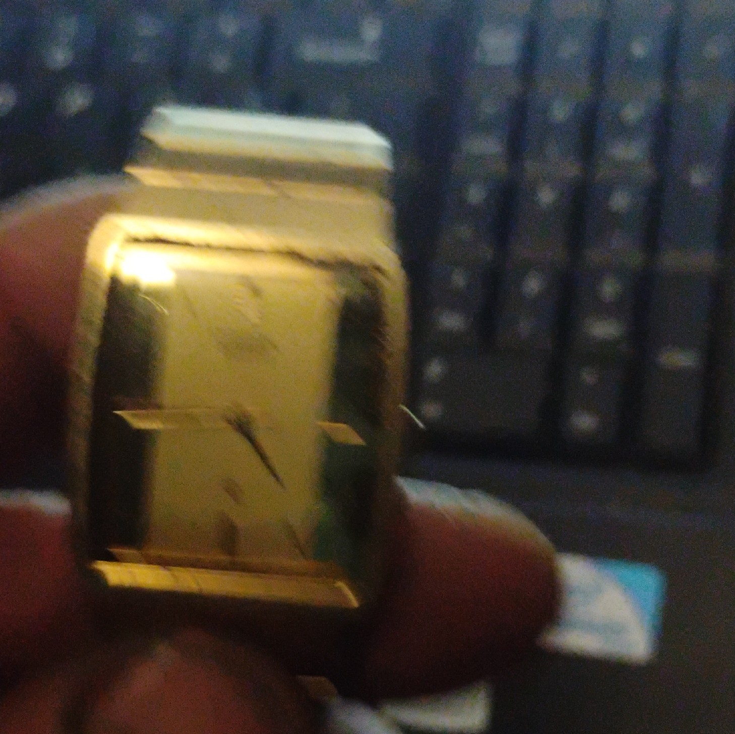Citizen Quartz Gold-Tone Rectangular Analog Watch Gold Dial Missing Back Cover