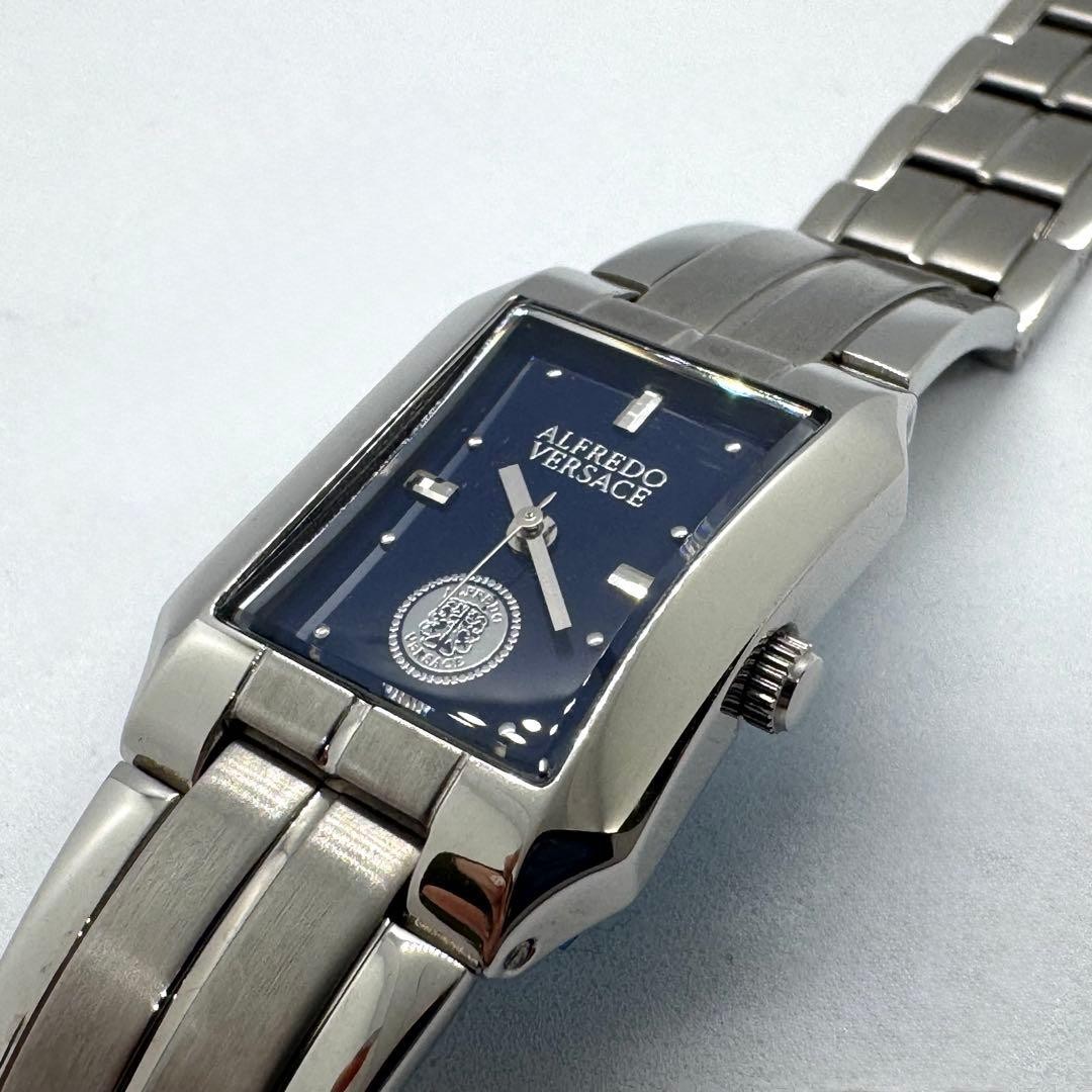 Alfredo Versace Navy Square Quartz Watch Deadstock Unisex 17cm 2x25cm
