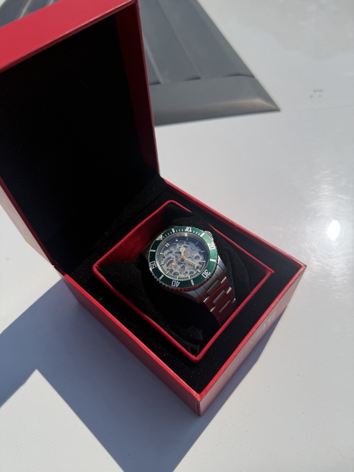 Nixon 51-30 Automatic Skeleton Diver Watch Green Rotating Bezel w/ Box