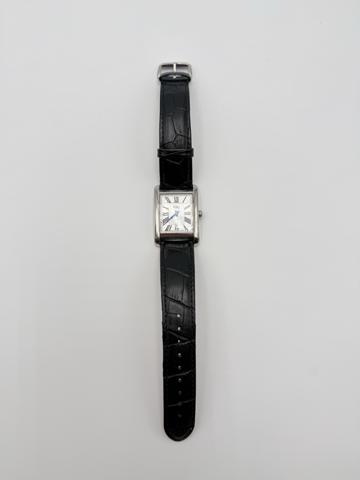ESQ by Movado Filmore watch rectangular stainless case ES.29.1.14.5578 Runs U5