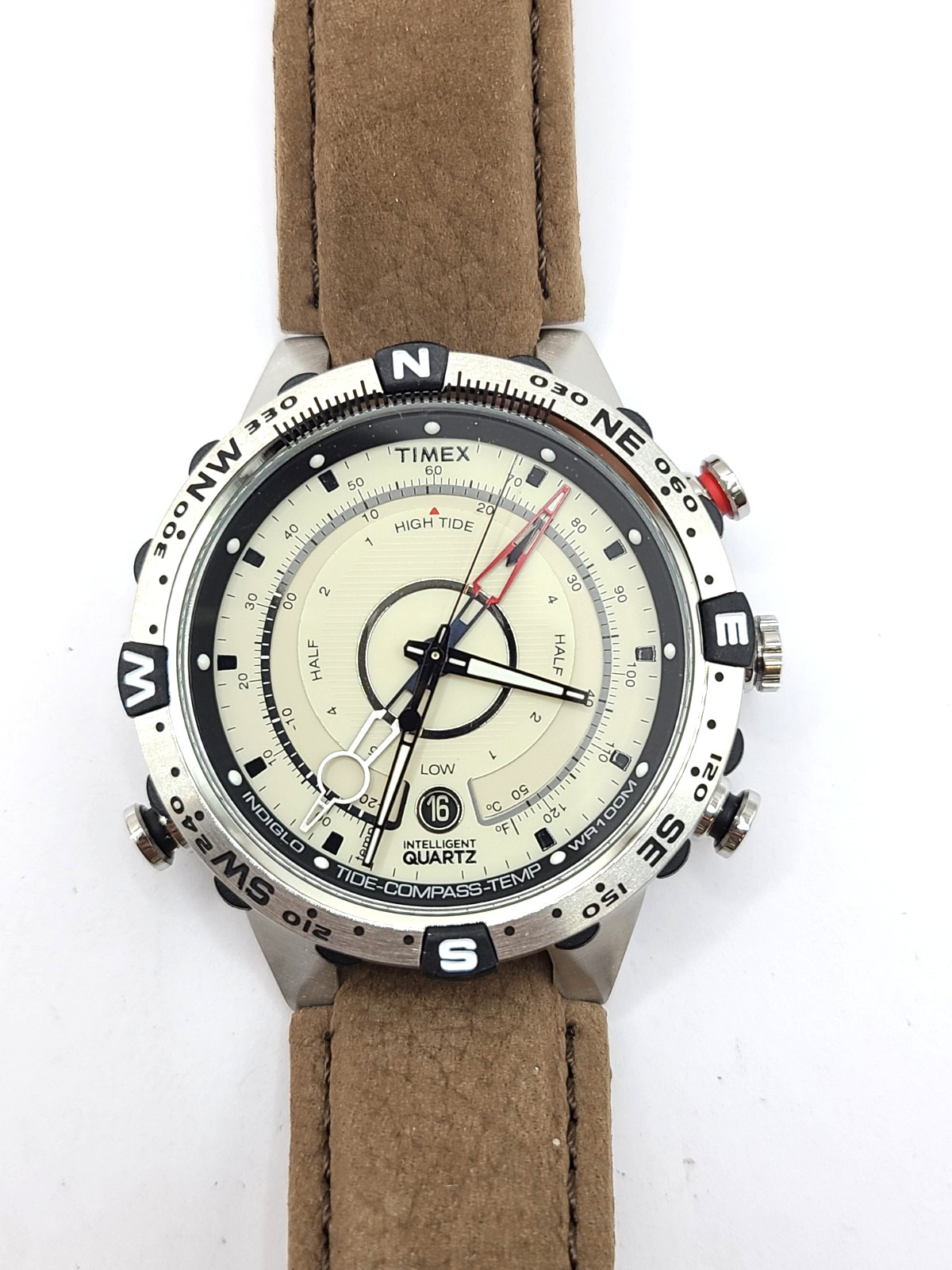 Timex Men’s T2N721 Intelligent Quartz Compass Tide Brown/Natural/Silver