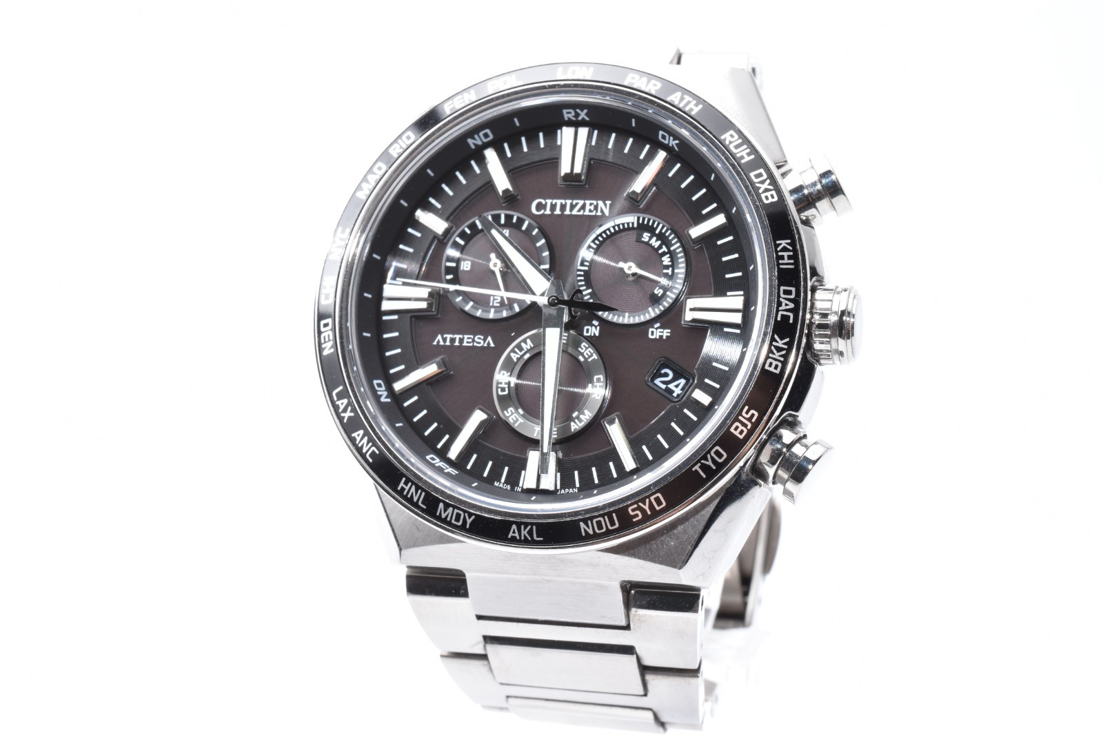 Authentic Citizen Attesa E660-007C801/CB5966-69E TI Solar Powered Quartz #928