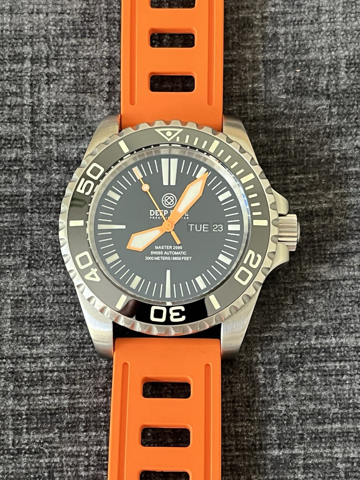 Deep Blue Master 2000 Day/Date Automatic Diver 2000m Black Dial