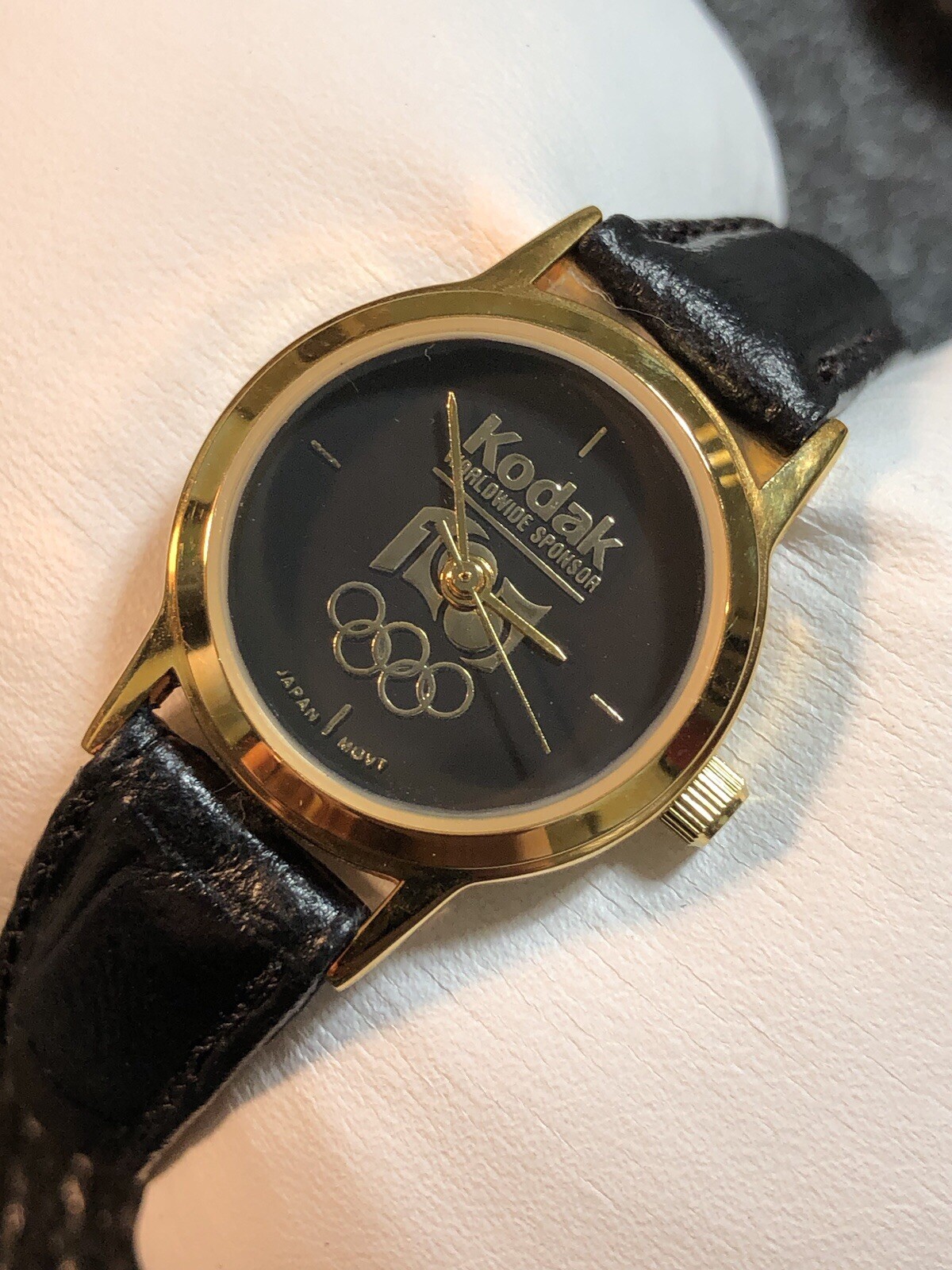 Women’s Vintage Kodak Olympic Watch Gold Tone Ladies Round Wristwatch New Bat