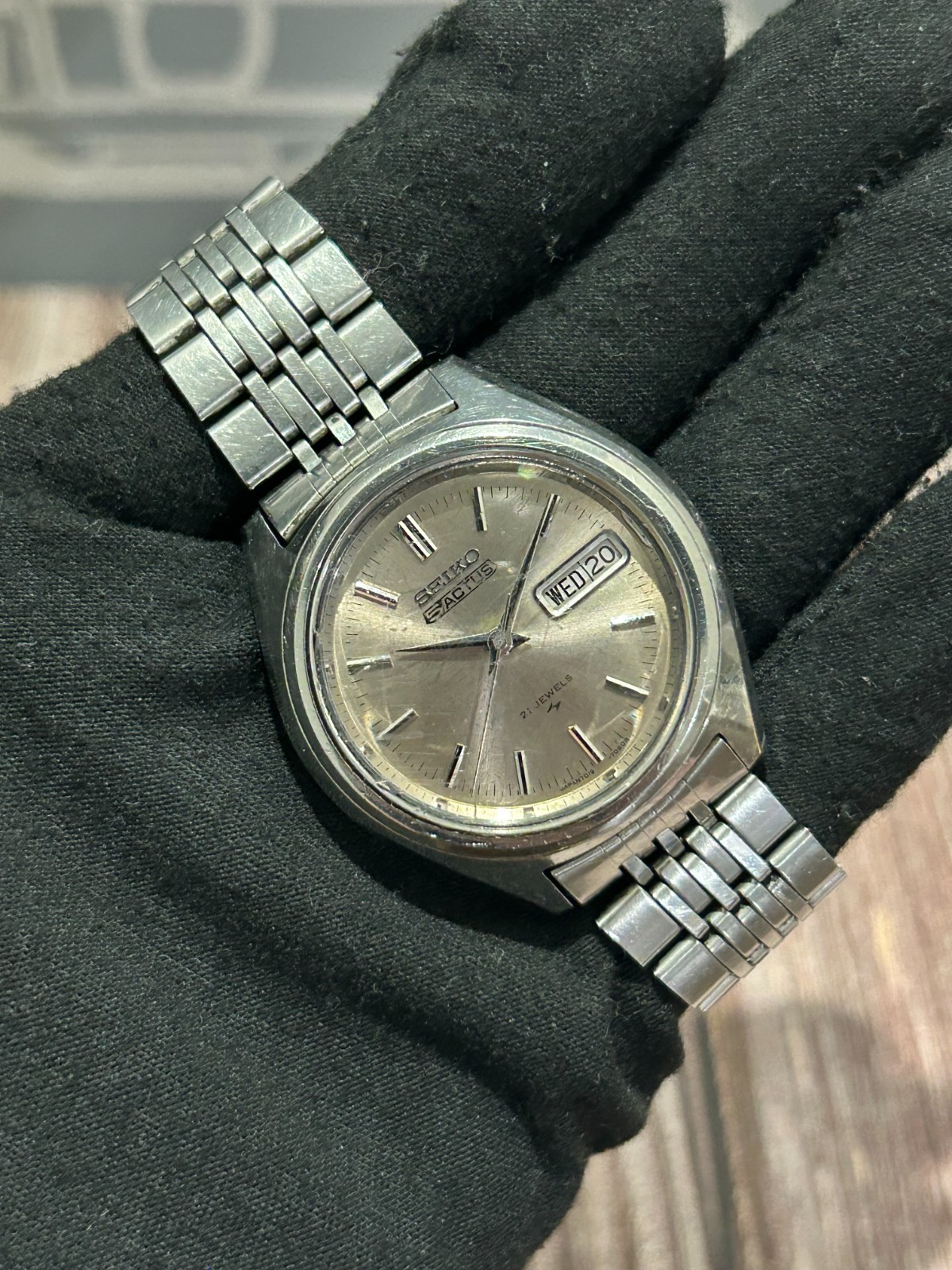 [Vintage] Seiko 5 Actus 37mm SS 7009-3181 At Men’s Watch JAPAN b362