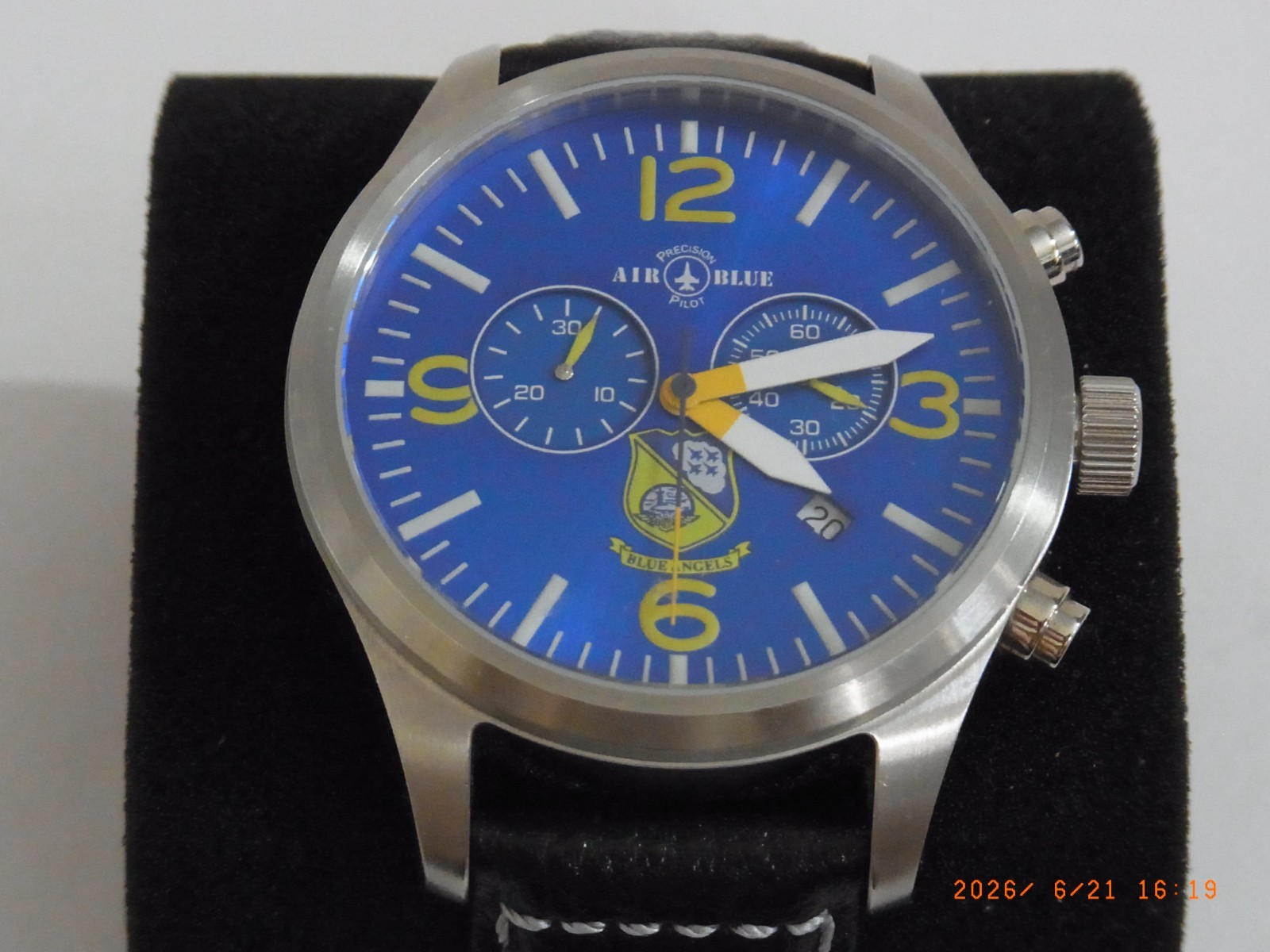 DEEP BLUE AIR BLUE Precision Pilot NAVY BLUE ANGELS SS Chronograph watch
