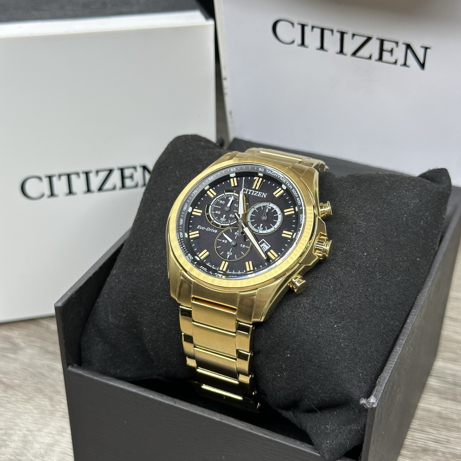 NEW✅TACHYMETER✅ Citizen Eco-Drive Weekender Chronograph Men’s Watch AT2132-53E