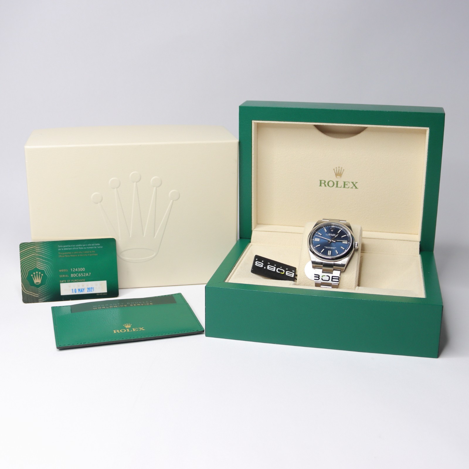 Rolex Oyster Perpetual 124300 Blue Dial Mint Condition Box & Papers Included