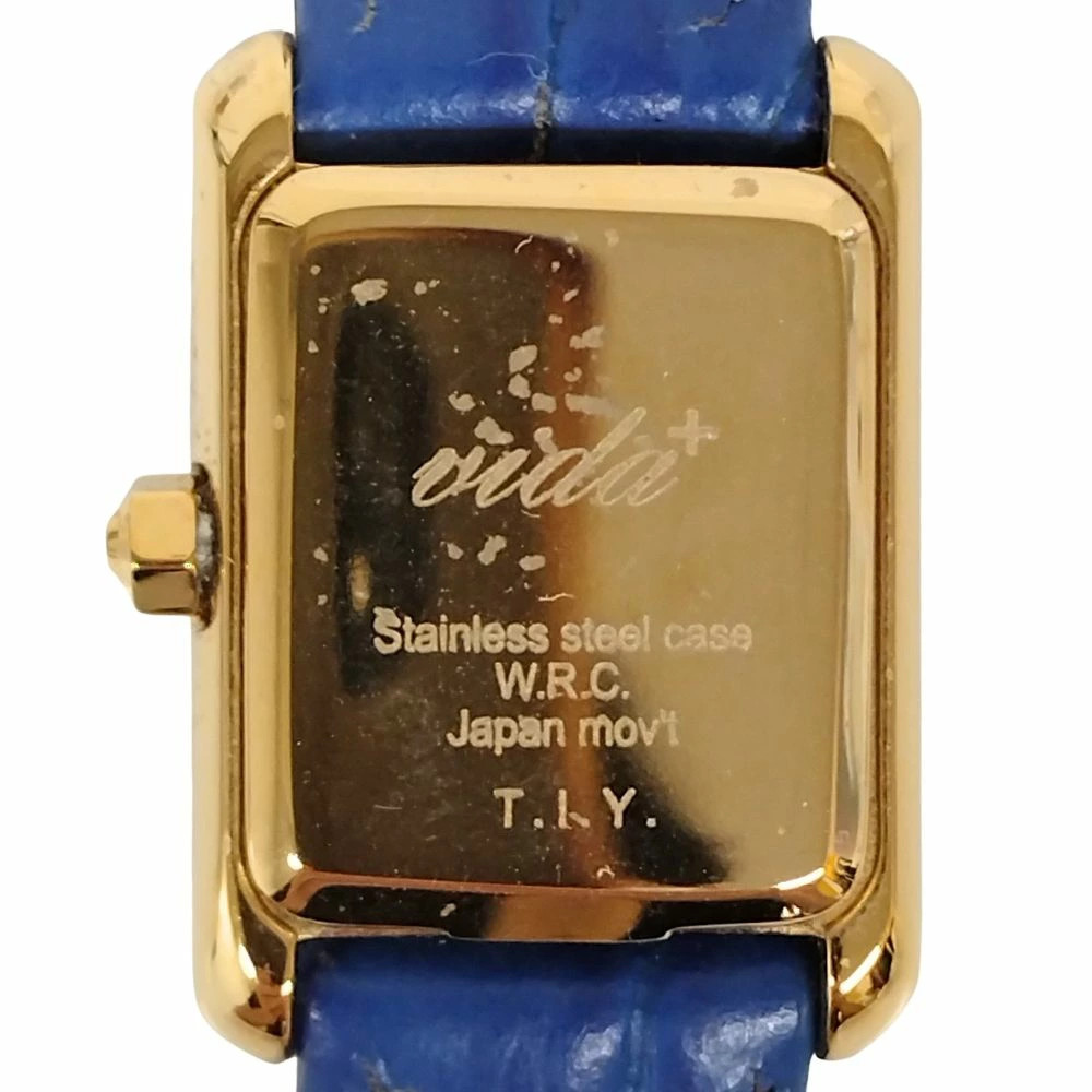 Vida Plus Rectangular Quartz Watch Blue Gold 51418 Used