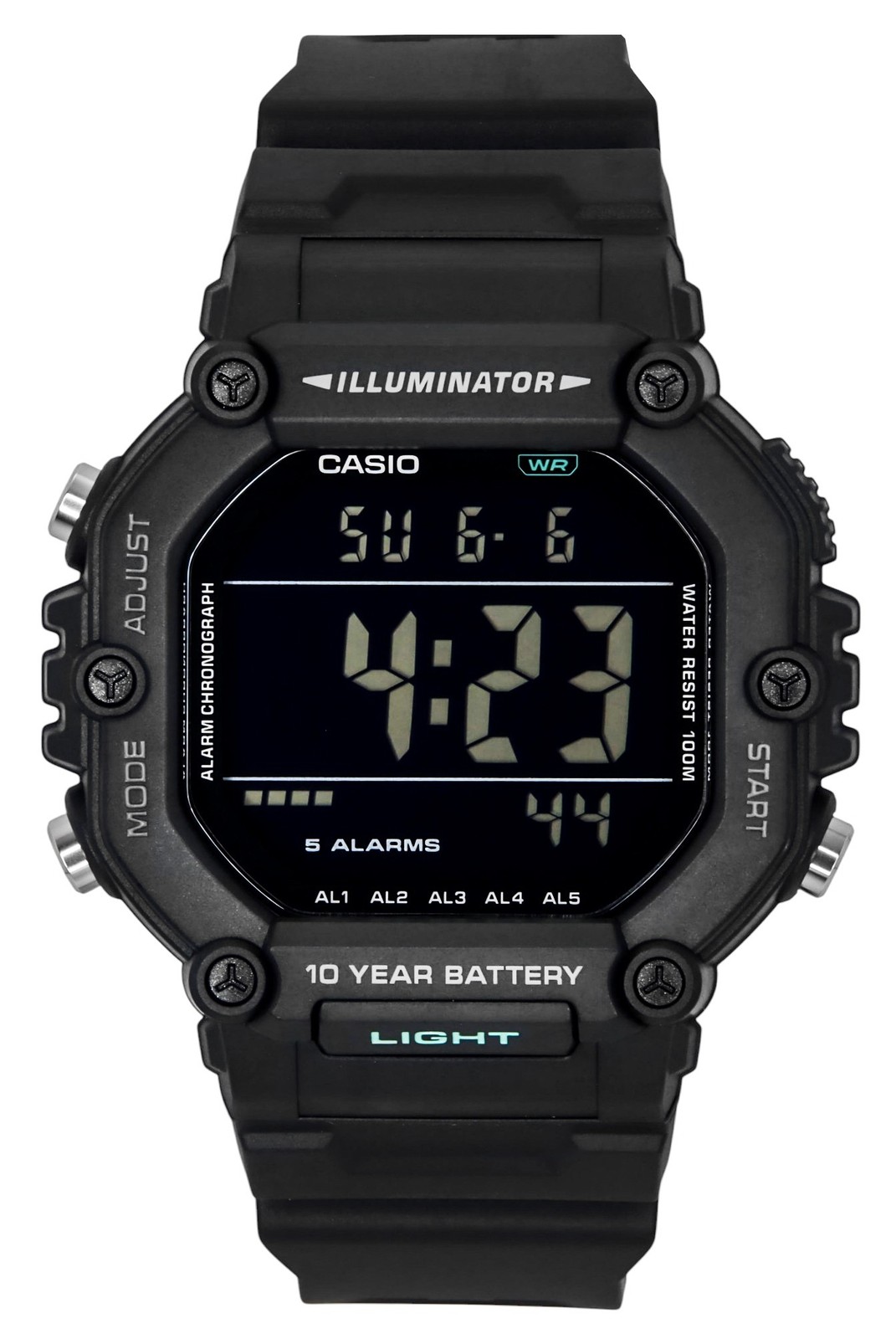 Casio Digital Extra Long Strap Quartz Black Dial AE-1600HX-1BV 100M Unisex Watch