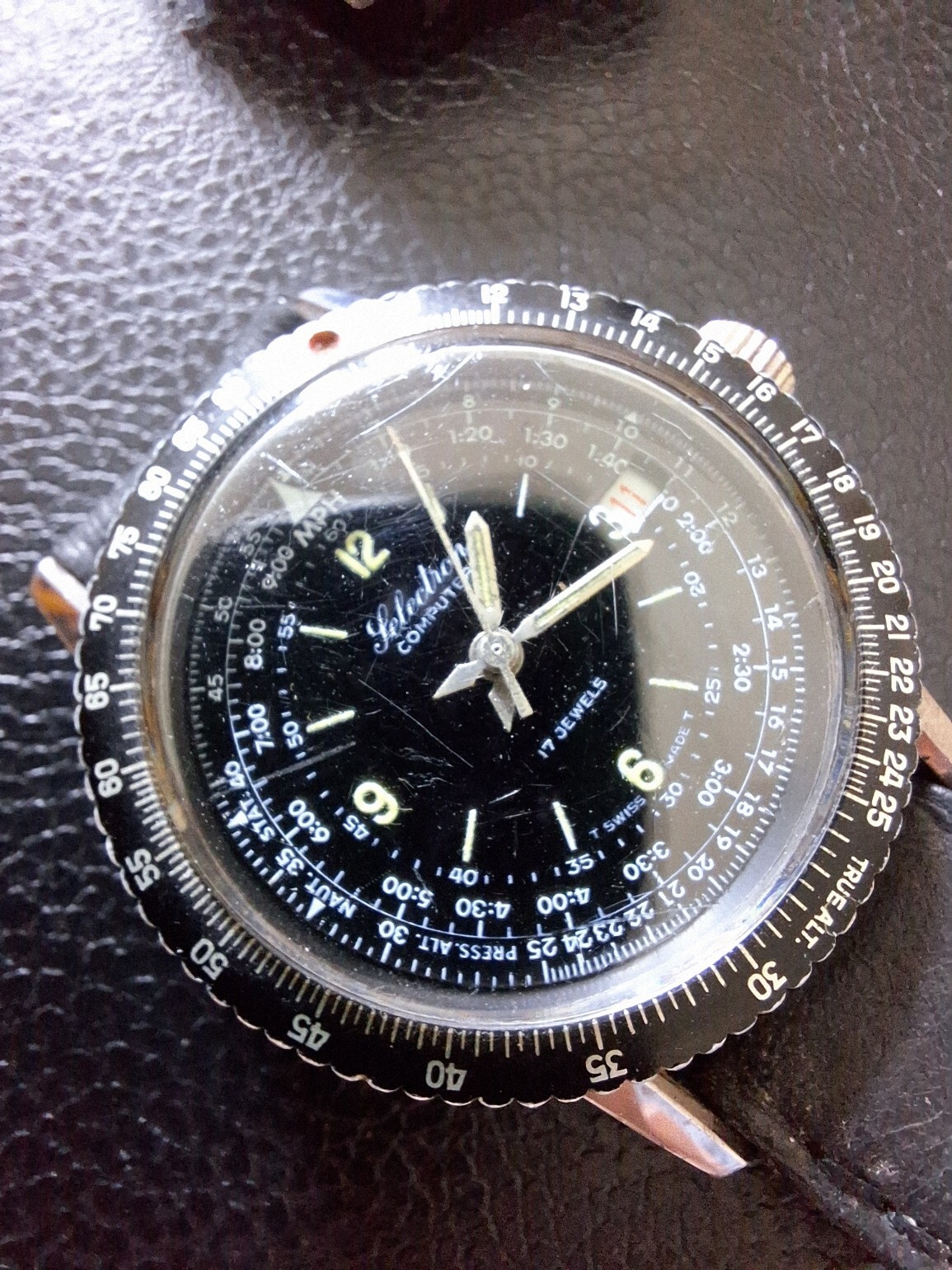 Vintage Selectron Computer – Slide Rule Bezel Wristwatch