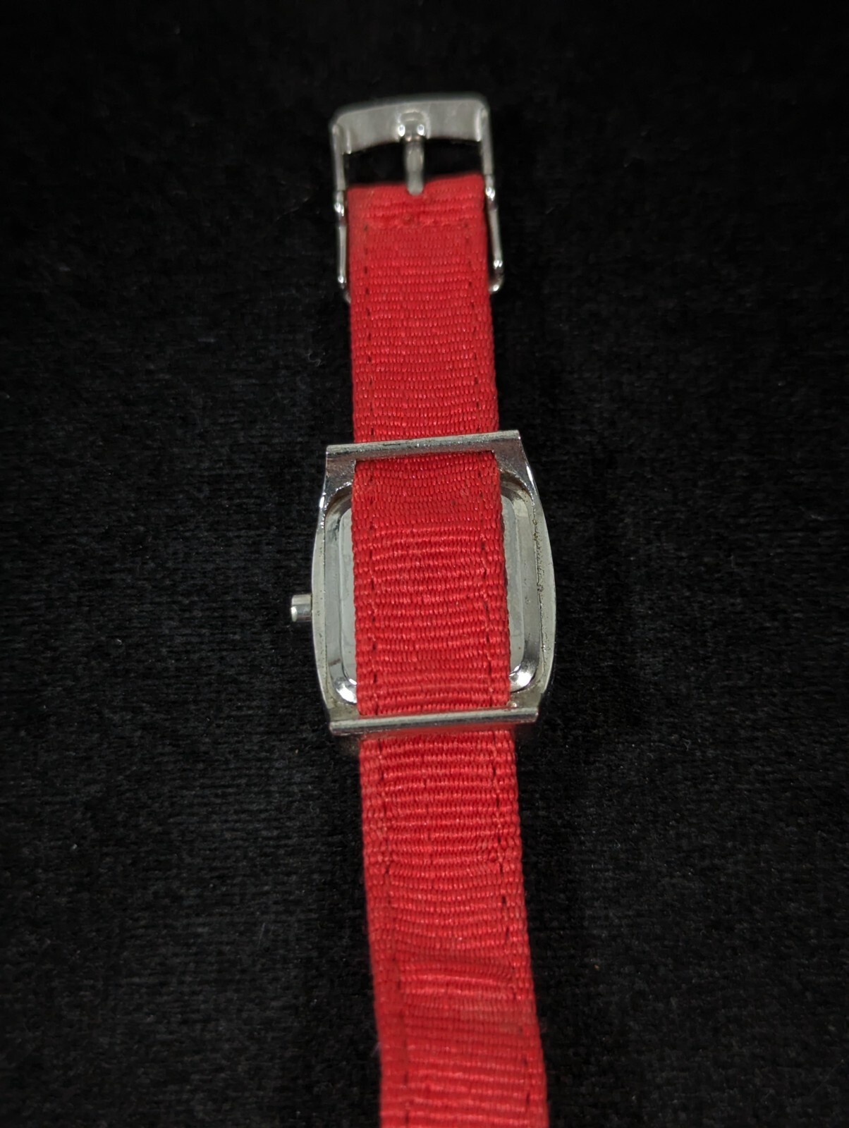 Baby Dill Dial Silver Tone Rectangle case Blue Red Pink Band Watch 7 Inch