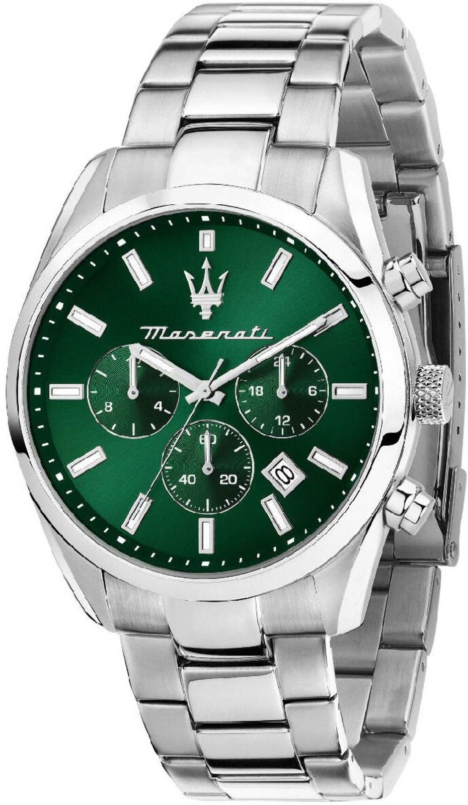 Men’s Maserati Attrazione R8853151011 Stainless Steel Green Dial Chronograph Wat