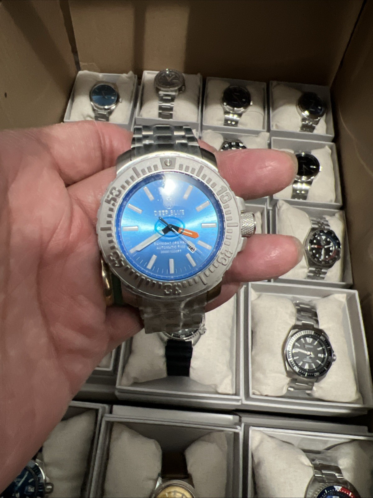 DAYNIGHT OPS PRO-TRITIUM TUBES AUTOMATIC 46M BEZEL LIGHT BLUE/YELLOW TRITIUM TUB