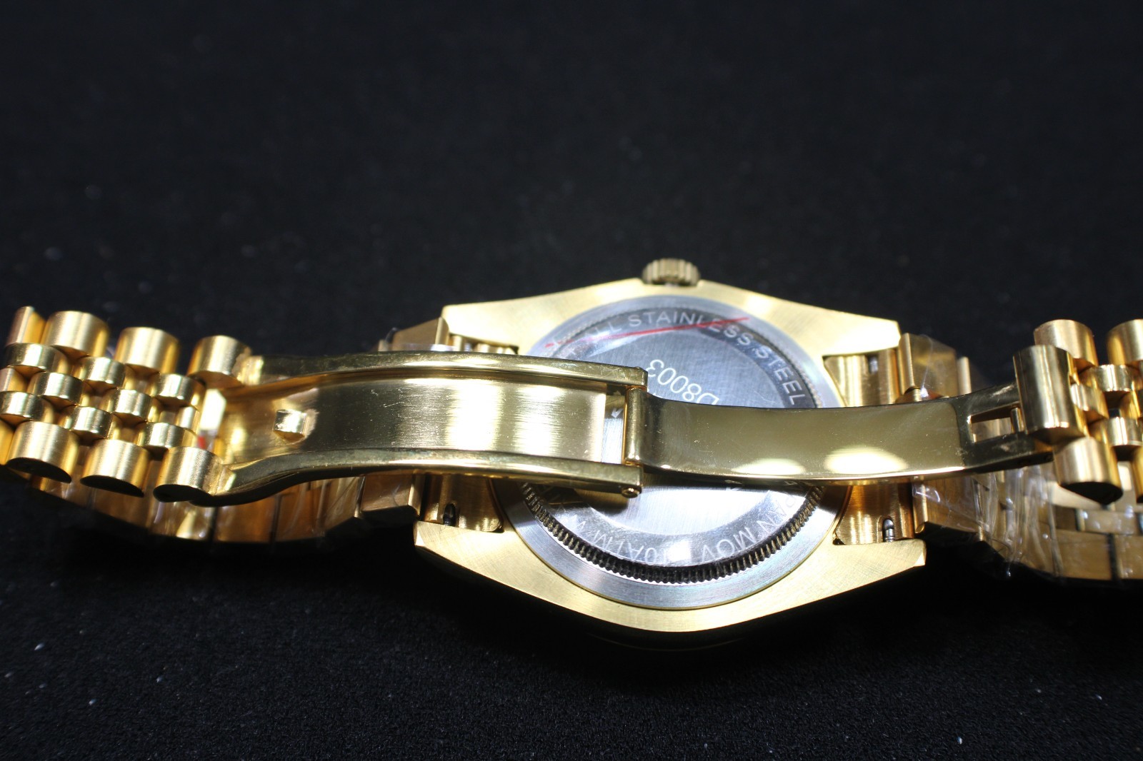 A Accutime Automatic Gold Tone Men’s Stainless Steel Wristwatch with Box