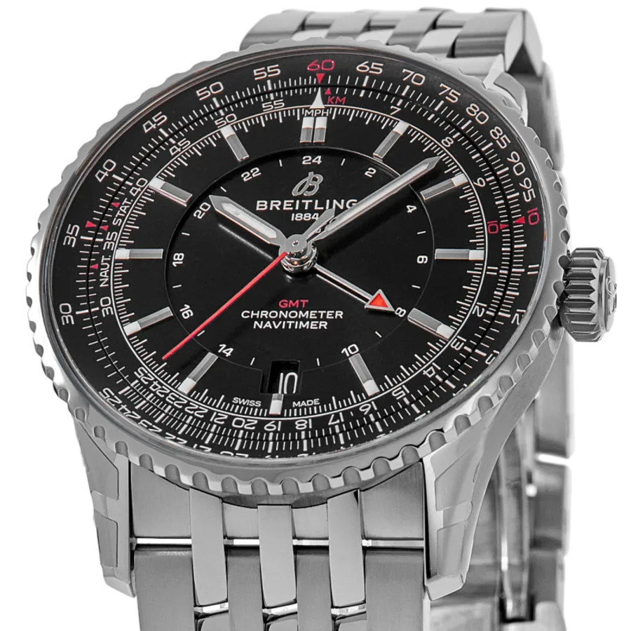 New Breitling Navitimer Automatic 41 GMT Black Dial Men’s Watch A32310251B1A1