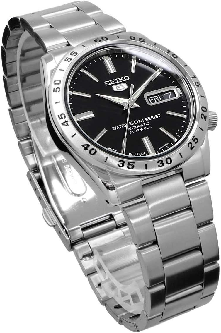 Seiko 5 SNKE01J1 Automatic Men’s Japan Made Black Dial Stainless Watch New