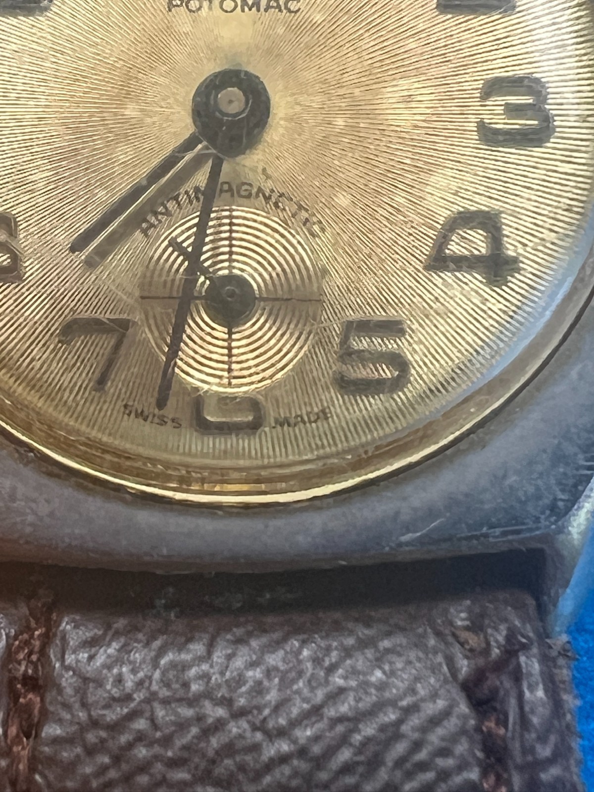 Concerta Potomac Sub-second Swiss Made Antimagnetic Cushion Case Watch Running