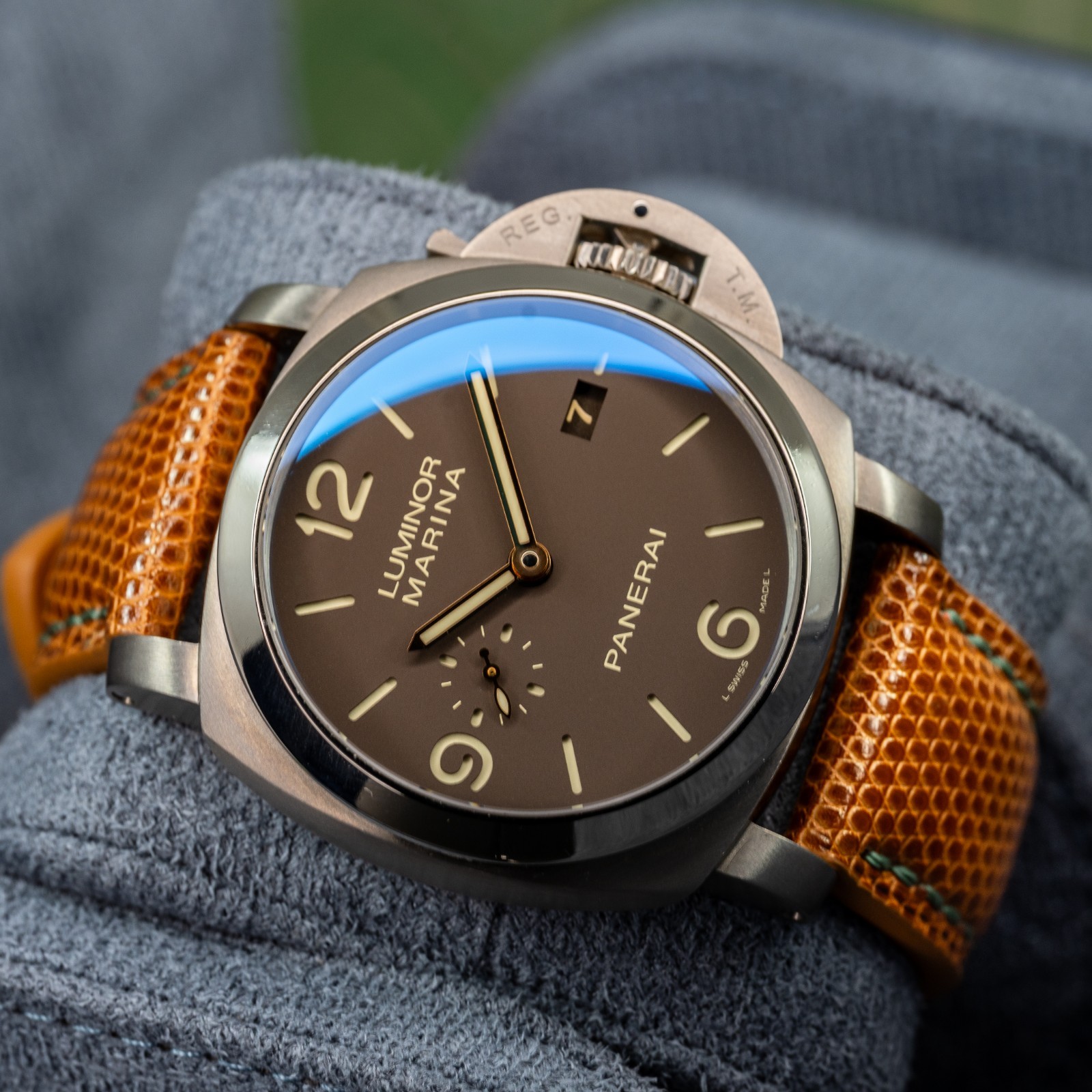 Panerai Luminor Marina PAM351 Tobacco Chocolate Titanium PAM00351 PAM 351 3 DAY
