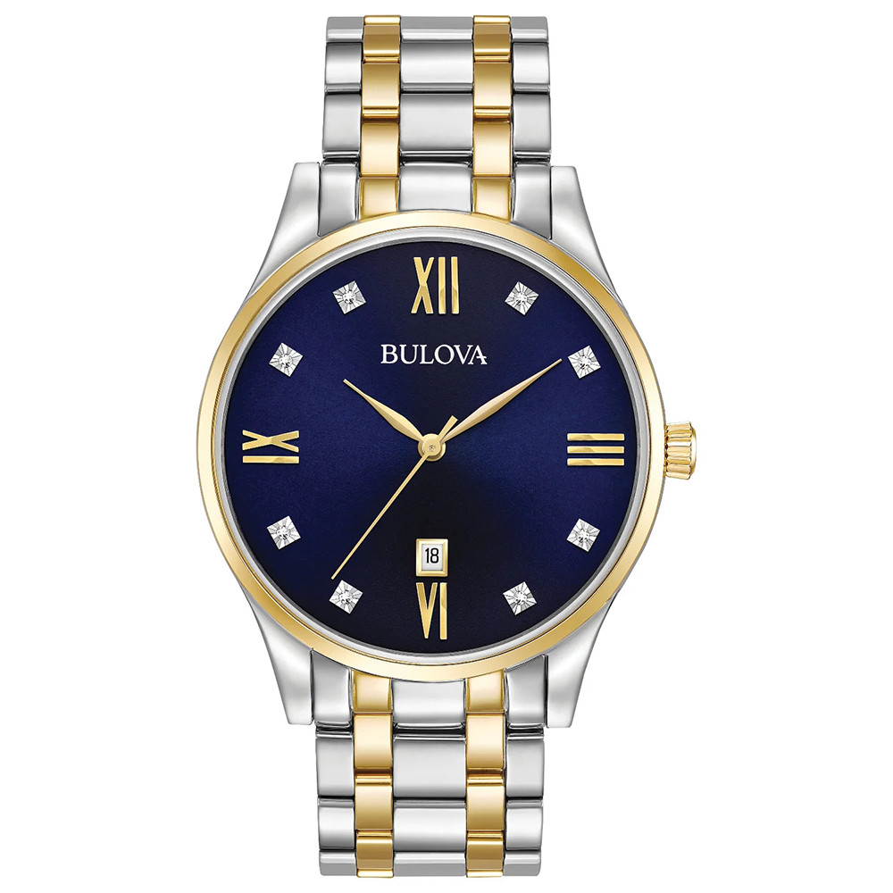 Bulova Diamond Series Classic 98D130 Blue Dial and Two-tone Men’s Quartz Watch