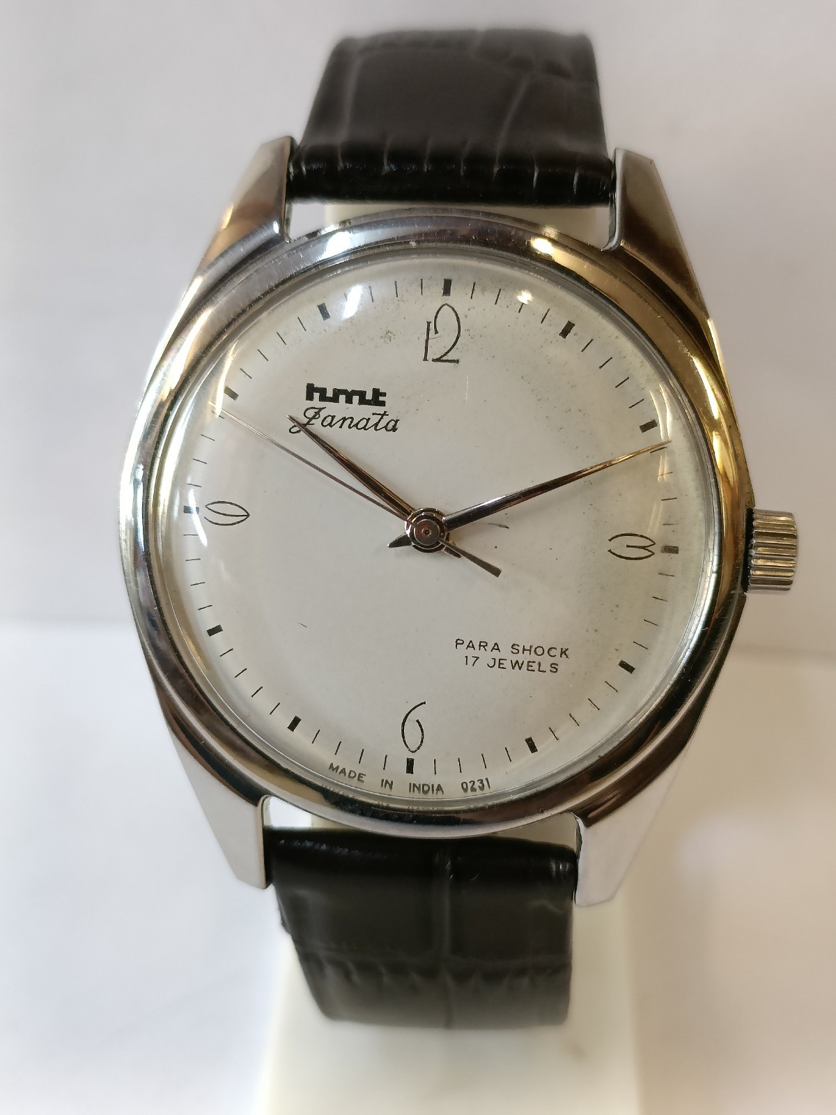 “REFURBISHED” HMT JANATA 17J WINDING PATINA WHITE DIAL 0231 INDIA MEN’S WORKING