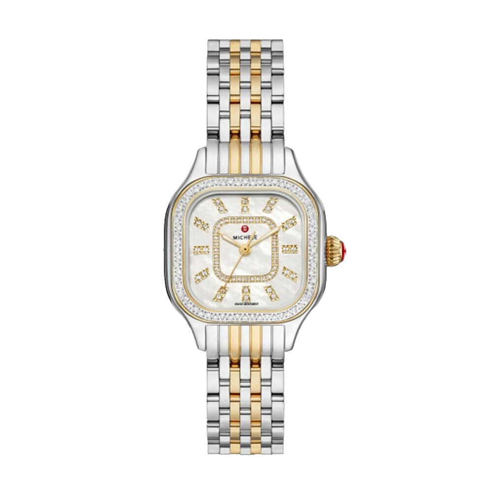 Michele Meggie Diamond Two-Tone Mother Of Pearl Diamond Dial Watch MWW33B000002