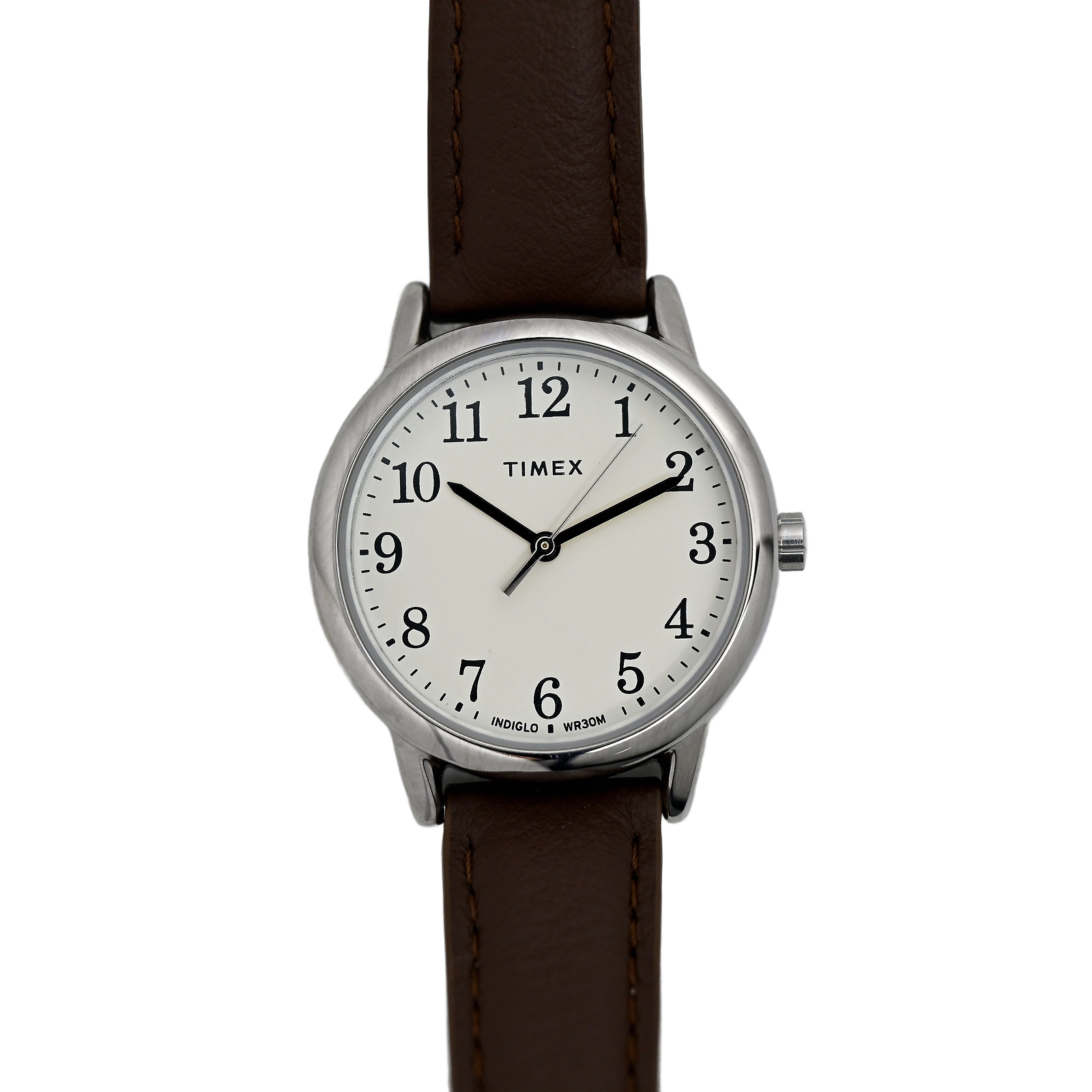 Timex Ladies Indiglo Easy Reader Butterfly Deployant Clasp White Dial Watch