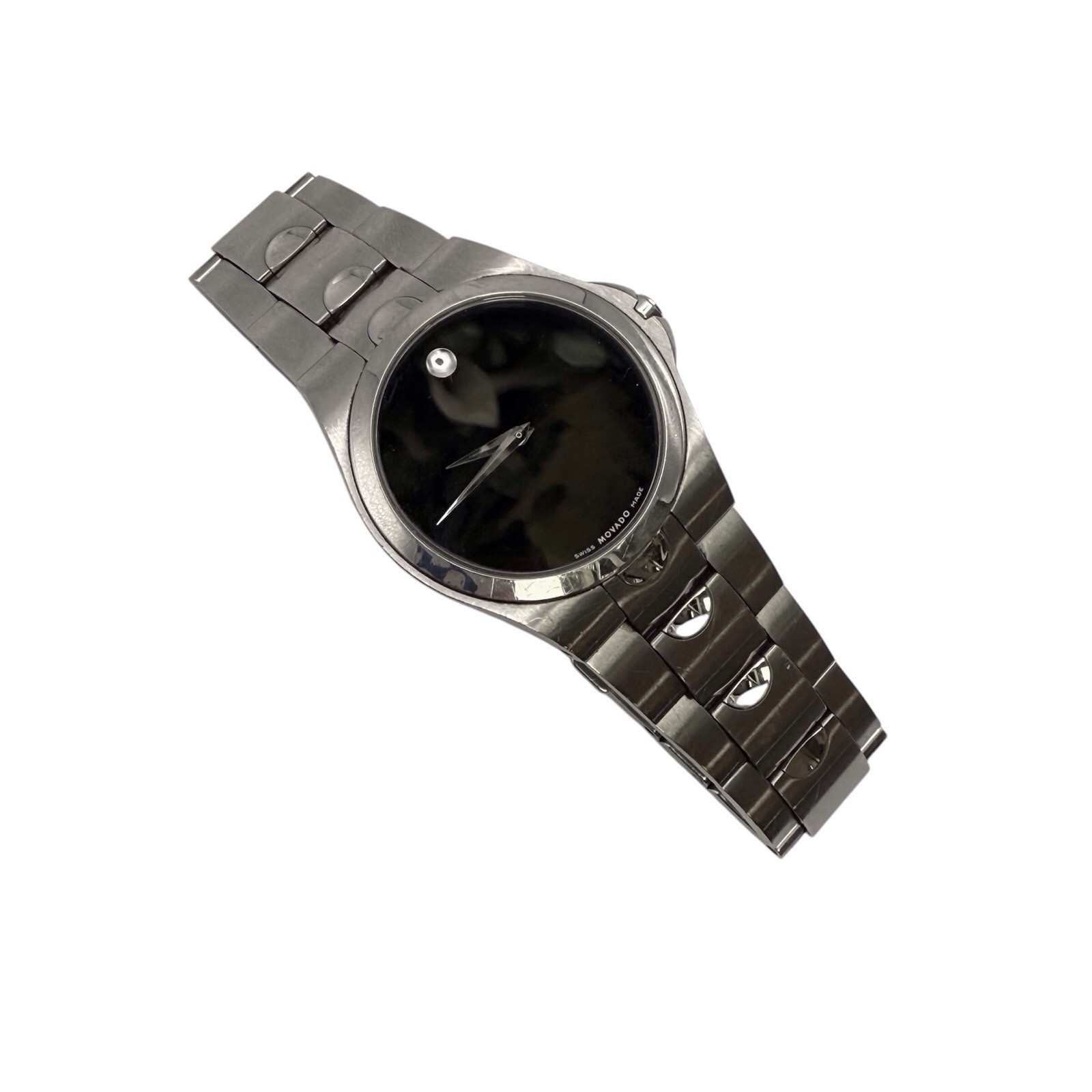 Movado Men’s Watch 0606378 Museum Luno Black Dial Swiss Quartz Silver Steel 40mm