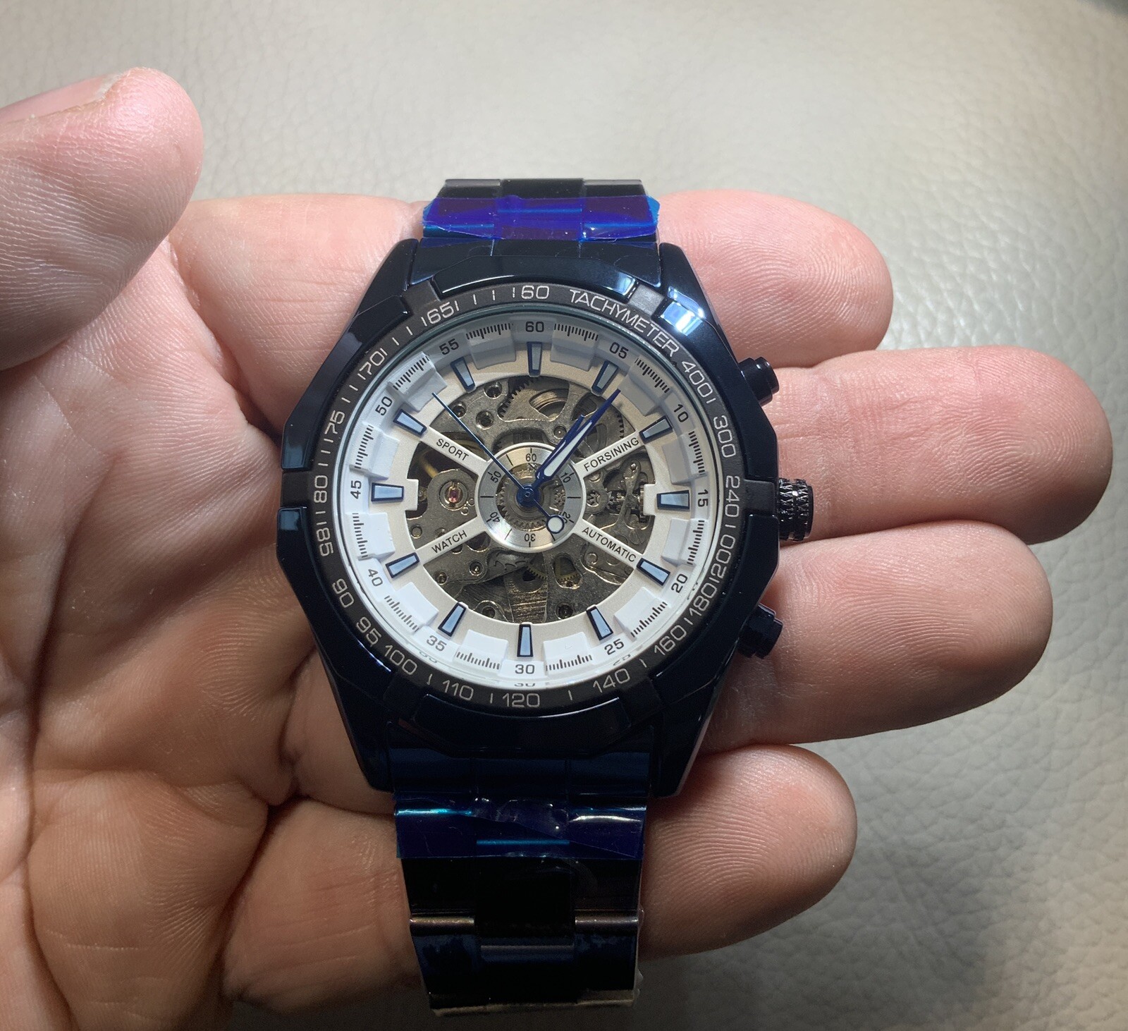 Men’s Watch Skeleton Mechanical Luminous Luxury Waterproof Sport Watch Octagon