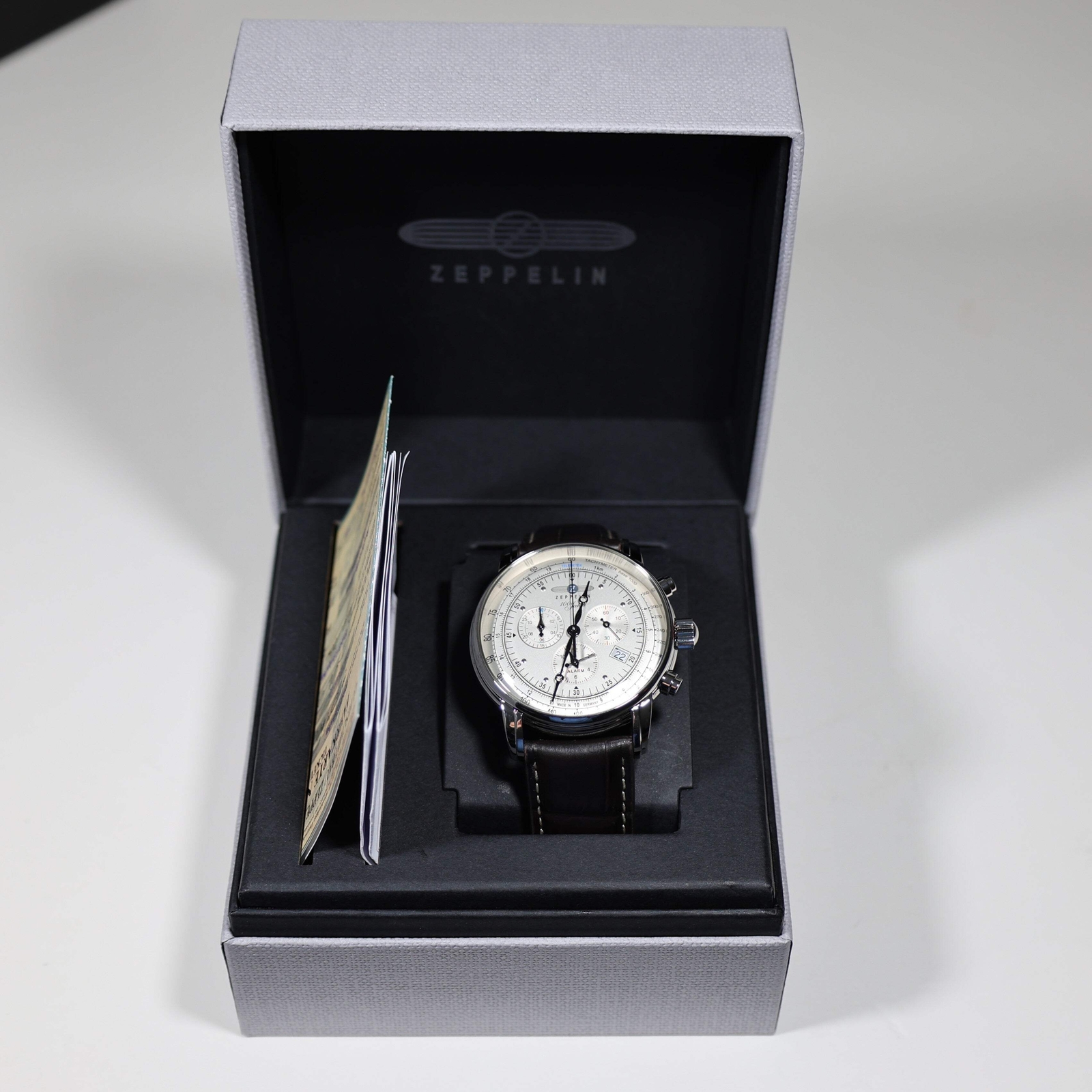 Zeppelin 100th Anniversary Men’s Chronograph Silver Dial Quartz Watch 7680-1