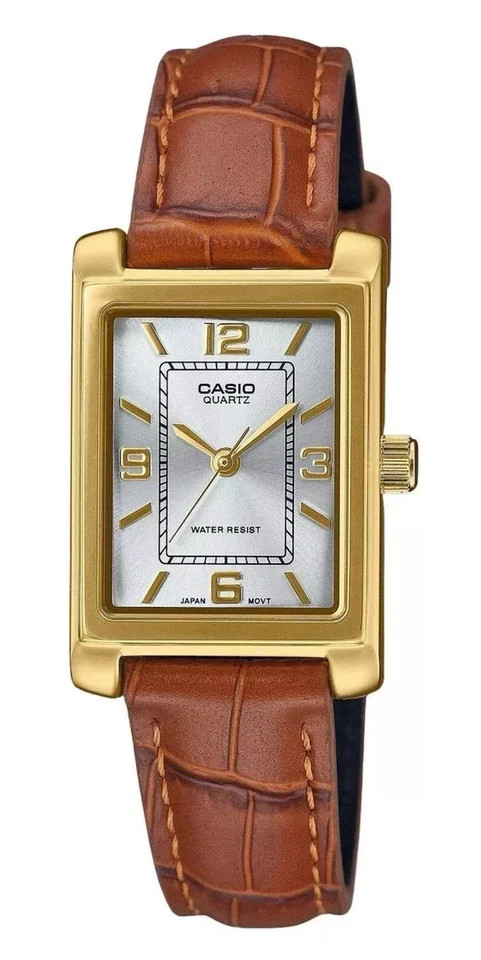 Casio LTP-1234GLL-7A Watch For Women Leather Band Vintage Gold