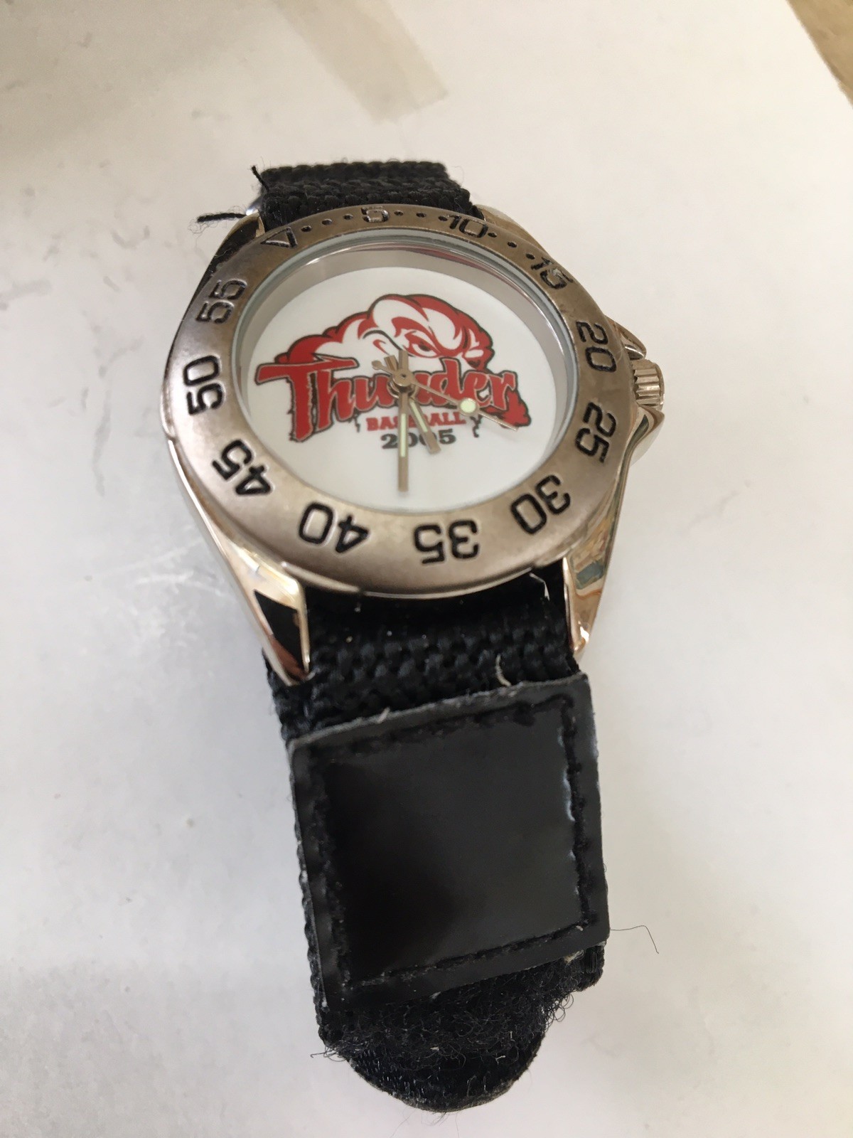 Youth Hook & Loop Band “Baseball” Logo Stainless Back Metal Bezel