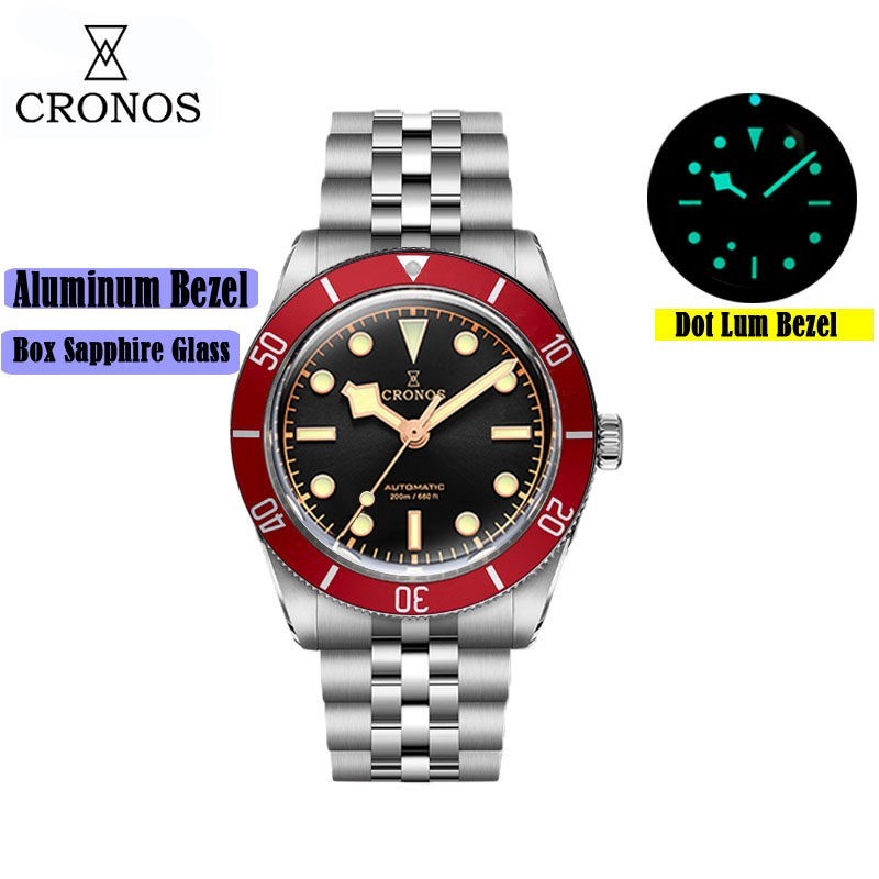 CRONOS Men Automatic Watch 39mm Mechanical Wristwatch Sapphire 20Bar PT5000