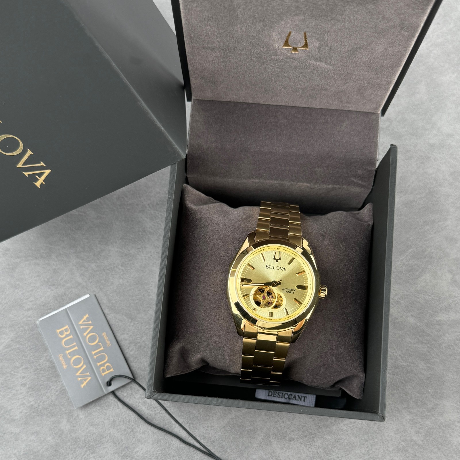 Bulova Men’s Surveyor Classic Automatic 39mm Gold Tone dial Watch 97A182