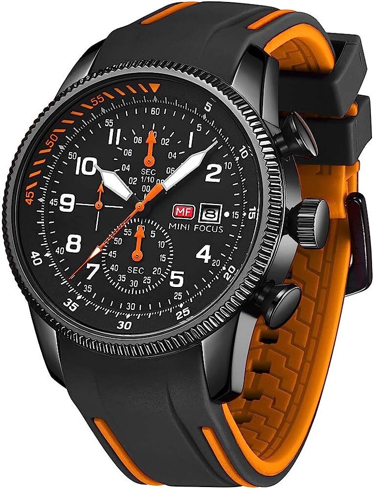 Men’s Waterproof Silicone Strap Quartz Watch Military Chronograph Wristwatch New