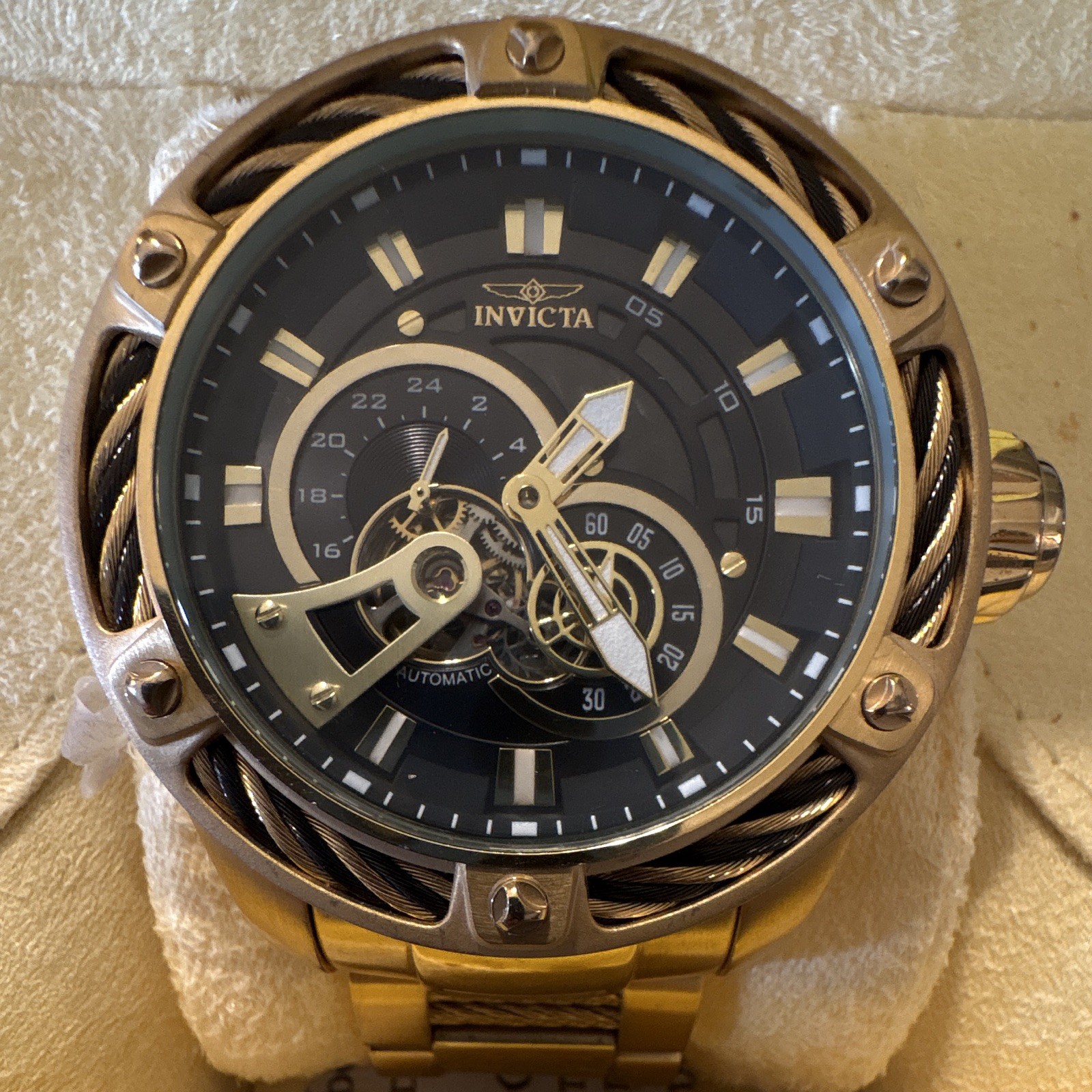 Invicta Bolt Men’s Automatic Watch Gold SS 52mm model 26775