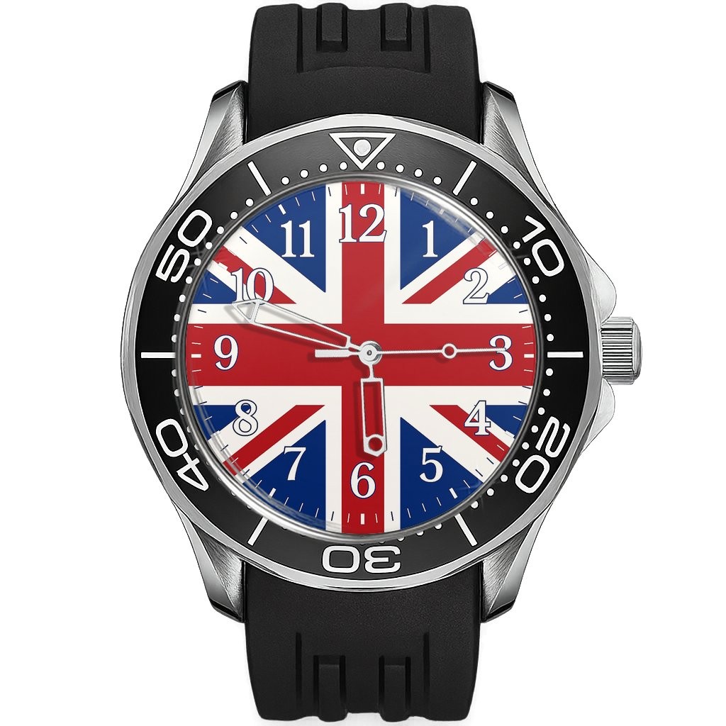 Union Jack Flag Of United Kingdom Silicone Strap Wrist Watch