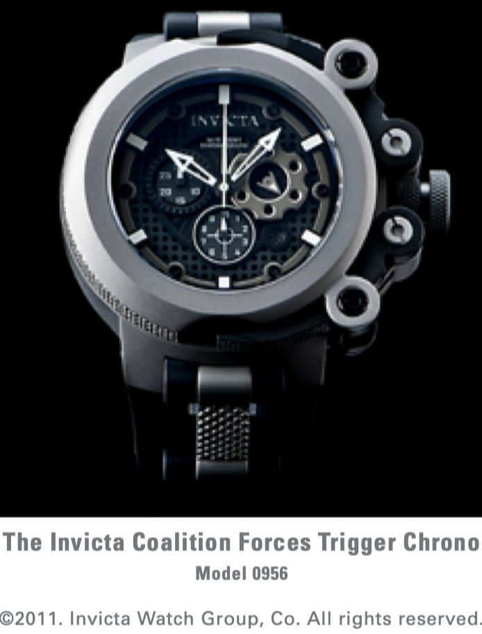 INVICTA COALITION FORCES TRIGGER MODEL No. 0956, 55mm, SWISS TITANIUM WATCH