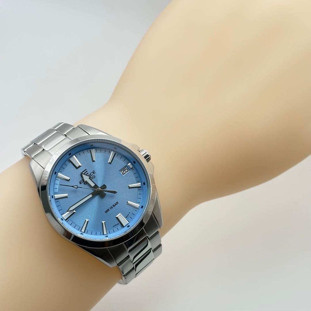 Casio Edifice EFV-100 Blue Dial Quartz Mens Watch Stainless Steel Japan