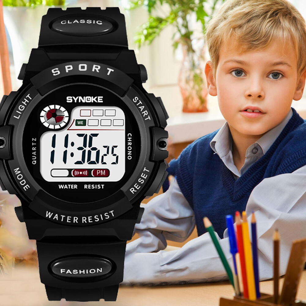 Waterproof Kids Digital Electronic Watch Sports LED Watches Children Boys Girls