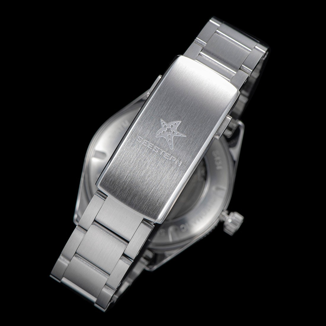 Seestern S434-2 Automatic Silver Green Date Sapphire Mesh Men’s Watch