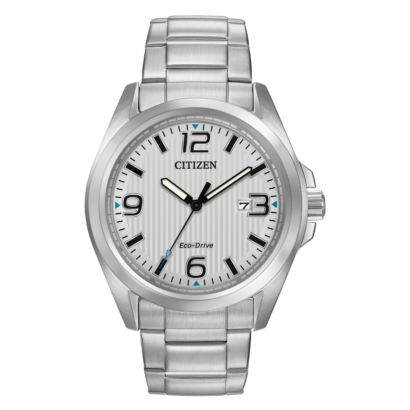 Citizen Eco-Drive Men’s Chandler Silver Dial Bracelet Watch 43mm AW1430-86A