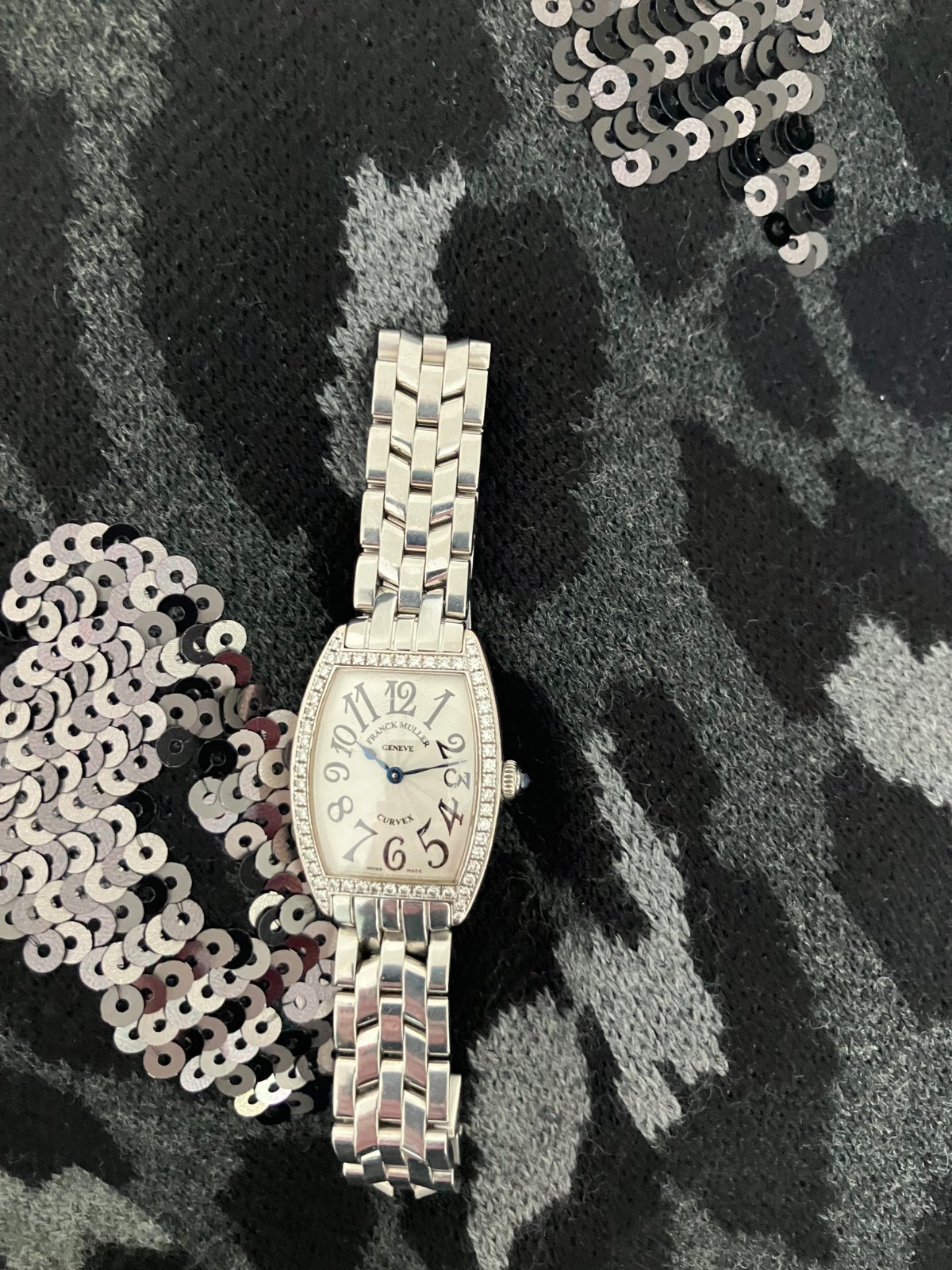 FRANCK MULLER CURVEX DIAMOND BEZEL QUARTZ 1752QZDP LADIES WATCH