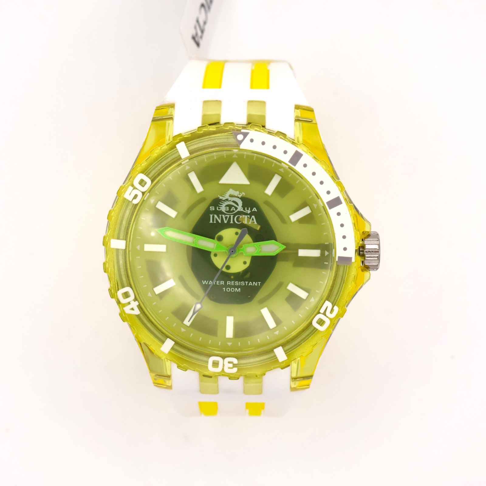 Invicta Subaqua 69451 Gold Reef 44mm Green Dial Yellow Gold Silicone Quartz
