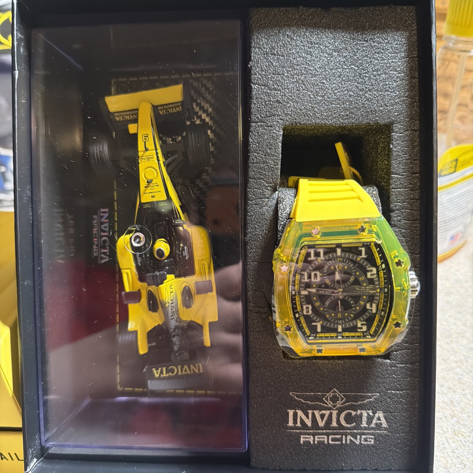 Invicta Racing Cyclone Men’s Watch – 48.5mm, Yellow (48449)