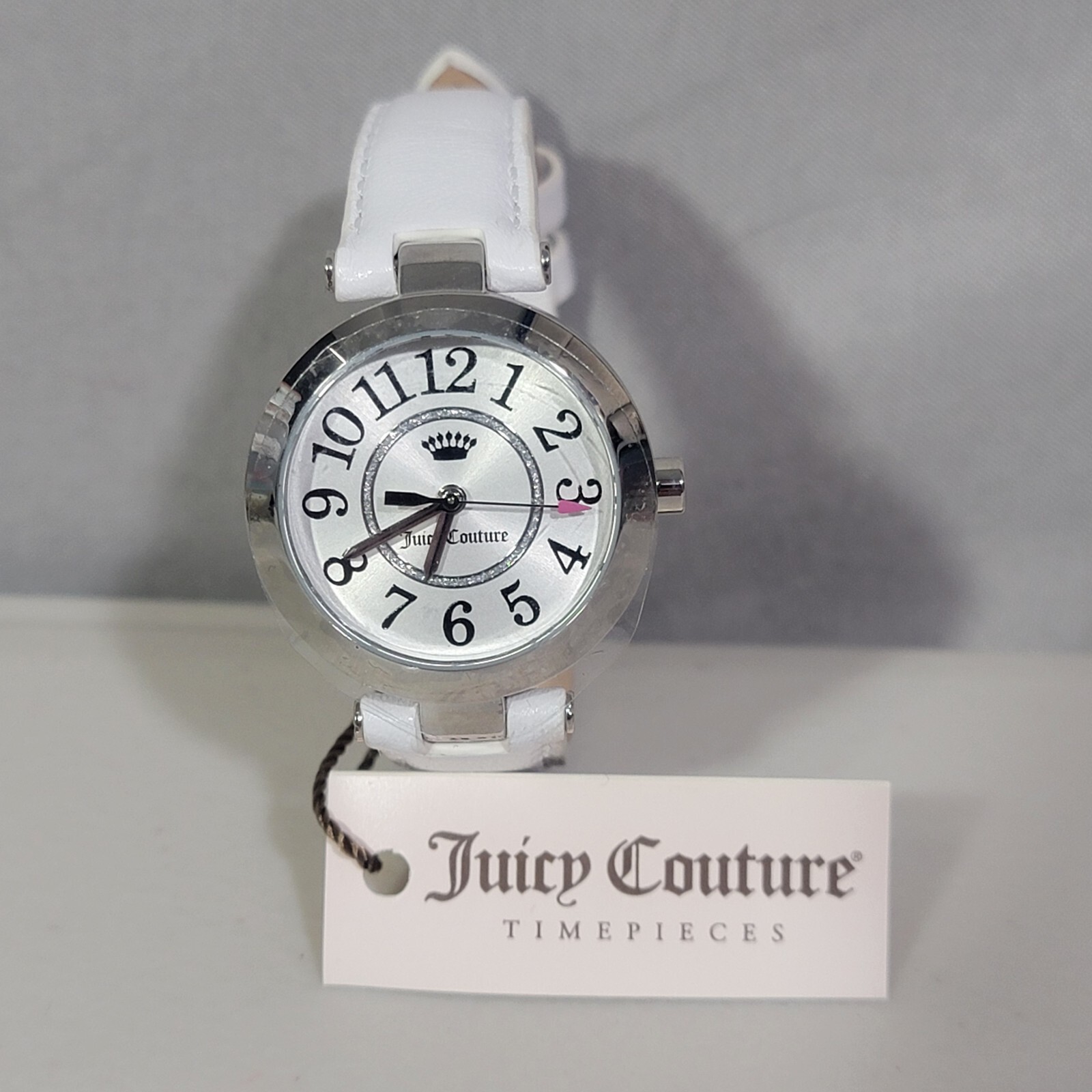 Juicy Couture Cali Watch Stainless Steel White Leather Band 1901461 Need Battery