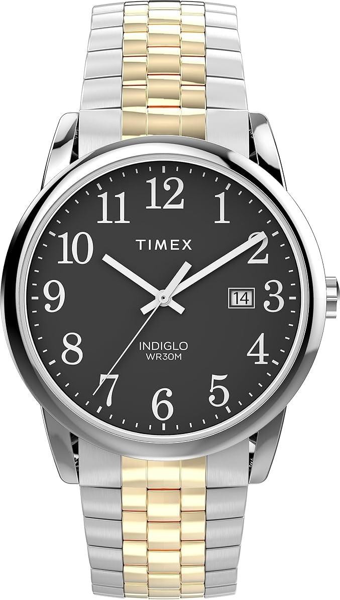 Timex TW2W46400, Easy Reader, Men’s, 2-Tone Expansion, Indiglo, Date, 38MM