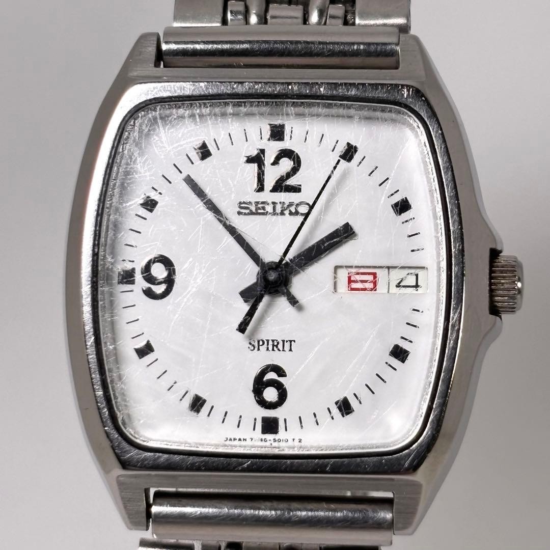 [Working Condition, New Battery] Seiko Spirit Vintage Watch, Tonneau Shape Wrist